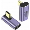 PremiumCord zahnutý 90° Adaptér USB-C Female - USB-C Male 40Gbps Aluminium