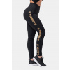 legíny na cvičenie s vysokým pásom Iintense 801 čierna / zlatá NEBBIA Veľkosť: XS