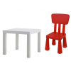 Detská stolička Ikea Mammut 603.653.46 modrá (FC Barcelona vankúš 40 x 40 cm Jasiek)