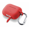 Ochranný kryt s karabínou Cellularline Bounce pre Apple AirPods Pro 1/2/3, červený