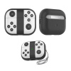 AppleMix Puzdro pre Apple AirPods Pro / Pro 2 - silikónové - motív herného ovládača - čierne / biele