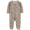 CARTER'S Overal na zips Sleep&Play Khaki Floral dievča 9m/ veľ. 74