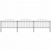 zahrada-XL Záhradný plot s vrchnou časťou z ocele 537x150 cm čierny 277732