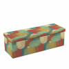 Dekoria Truhlica čalúnená, geometryczne wzory w czerwono-zielonej kolorystyce, 90 x 40 x 40 cm, Vintage 70's, 143-75
