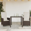 3dílný bistro set s poduškami hnědý polyratan Hnědá 3276767