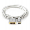 NEDIS PROFIGOLD HDMI kabel/ konektor HDMI - DVI-D 24+1 zástrčka/ bavlna/ stříbrný/ BOX/ 2m (CCTB34800AL20)