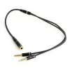 Gembird audio adaptér 3.5 mm 4-pin (F) na 2 x 3.5 mm stereo jack (M), kovové, kábel 0.2m CCA-418M