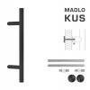 FT - MADLO kód K10 Ø 30 mm UN ks Rozteč madla: 600 mm, Dĺžka: 800 mm, Rozmer profilu madla: Ø 30 mm CIM - čierna matná (FNO)