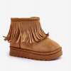 SNEHOVÉ ČIŽMY S STRAPCAMI ZATEPLENÉ KOŽUŠINOU CAMEL 36