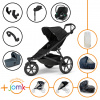 Set 11v1 Thule Urban Glide 3 Black s magnetickou sponou + madlo + vanička Dark Slate + JOMK príslušenstvo + autosedačka Cybex s ISOFIX základňou a adaptérmi Thule