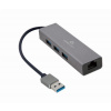 Gembird USB AM Gigabit network adapter with 3-port USB 3.0 hub - Gembird A-AMU3-LAN-01