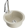 Mexen Diego, 1-komorový granitový drez 488x488x167 mm a drezová batéria Elia, béžová, 6512-69-670101-00