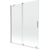 Mexen Velar, 2-krídlová posuvná vaňová zástena 140 x 150 cm, 8mm číre sklo, brúsená oceľ, 896-140-000-01-97