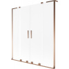 Mexen Velar L Duo, 2-krídlová posuvná vaňová zástena 150 x 150 cm, 8mm sklo námraza, ružové zlato, 896-150-003-32-60