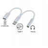 PremiumCord Převodník USB-C na audio konektor jack 3,5mm female + USB typ C konektor pro nabíjení ku31zvuk02