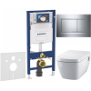GEBERIT Duofix súprava 5v1 - inštalačný modul, závesná sprchová toaleta Rimless a Softclose WC sedadlo TECEone, tlačidlo Sigma20 Square, 115.883.KH.1 (lesklý chróm), 111.300.00.5 NT6