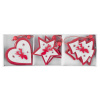 Ozdoba MagicHome Vianoce Woodeco, 3 druhy, bal. 6 ks, 7x7 cm
