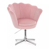 LuxuryForm DESIGN Kozmetické kreslo FREY VELUR na striebornom kríži - ružové