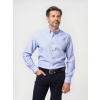 Pánska svetlomodrá slim fit košeľa s vysokým podielom ľanu 18089