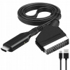 Adaptérový kábel Konvertor z SCART / EURO na HDMI 1080p 1M TV adaptér