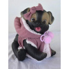 Černo-hnědý pejsek v pelíšku od RosaToys (BLACK DOG 23 CM )