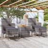 vidaXL 5-dielny záhradný bistro set polyratan a akáciové drevo sivý