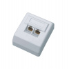 DATACOM Datová zásuvka UTP CAT6 2xRJ45 na omítku 45st. bílá (2455)