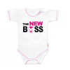Body krátky rukáv s vtipným textom, The New Boss, veľ. 74, holka