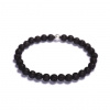 Lavaliere Pánsky korálikový náramok – 6 mm čierny lávový kameň XL - 19 cm 06603 - Sametový sáček + luxusní krabička Lavaliere