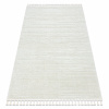 Eoshop Koberec SEVILLA AC53B pruhy bílá - střapce, Berber, Maroko, Shaggy (Velikost: 80x150 cm)
