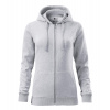 MALFINI TRENDY ZIPPER 411 / Dámska celozapínacia klokanka s kapucňou - svetlo šedý melír XL