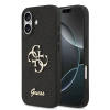 Guess PU Fixed Glitter 4G Metal Logo zadný kryt pre iPhone 17 Black