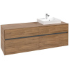 VILLEROY & BOCH Collaro závesná skrinka pod umývadlo na dosku (umývadlo vpravo), 4 zásuvky, 1600 x 500 x 548 mm, Oak Kansas, C07900RH