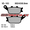 Vesrah (Japonsko) Zadné brzdové doštičky Vesrah VD-163 - Suzuki DL 650 V-Strom ABS, 650ccm - 07-16