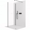 CERANO - Sprchová zástena Walk-in Onyx Corner Round Ľ/P - 8 mm - guľatá vzpera - čierna matná, transparentné sklo - 130x120x200 cm