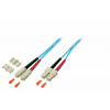 Fiber kábel SC-SC, 30m Duplex OM3(50/125µm), LSOH, 3mm, tykysový