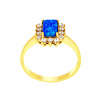 Zlatý dámsky prsteň s modrým opálom