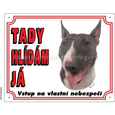 Stickers Výstražná plastová tabulka na plot Bulteriér