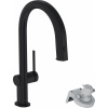 Hansgrohe Aqittura M91 kuchynská batéria s filtrom stojánková čierna 76826670