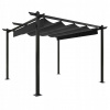 Vidaxl Záhradný altánok s rolovacou strechou, 3 x 3 m,