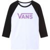 Vans MN VANS CLASSIC RAGLAN biela,čierna,fialová Pánske tričko s 3/4 rukávom S