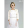 Saténové svadobné bolerko s úzkymi rukávmi - ecru: BS-58 Rozmer: 44