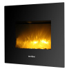 Skleněný nástěnný elektrický krb s imitací ohně BestBerg BBFP-26 / 1800 W / černá