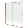 Mexen Velar, 2-krídlová posuvná vaňová zástena 150 x 150 cm, 8mm číre sklo, medená matná, 896-150-000-01-65