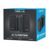 Čierne drevené výkonné reproduktory Natec Panther napájanie USB záruka