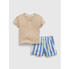 GAP Baby set tričko a pruhované kraťasy Modrá 3-6M