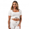 Nebbia Tvarující bezešvý crop top FLOW SEAMLESS 499 béžový - L