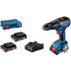 BOSCH Profesionální sada: GSB 18V-50 + 3× GBA 2,0Ah + GAL 18V-20 v L-Case 06019H5121