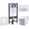 GEBERIT Duofix súprava 5v1 - inštalačný modul, závesná sprchová toaleta Rimless a Softclose WC sedadlo TECEone, tlačidlo Sigma50 Square, 115.788.11.2 (chróm/biela), 111.300.00.5 NT8