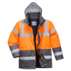 PORTWEST HI-VIS TRAFFIC S467 / Zateplená reflexná bunda - HV oranžová/sivá S